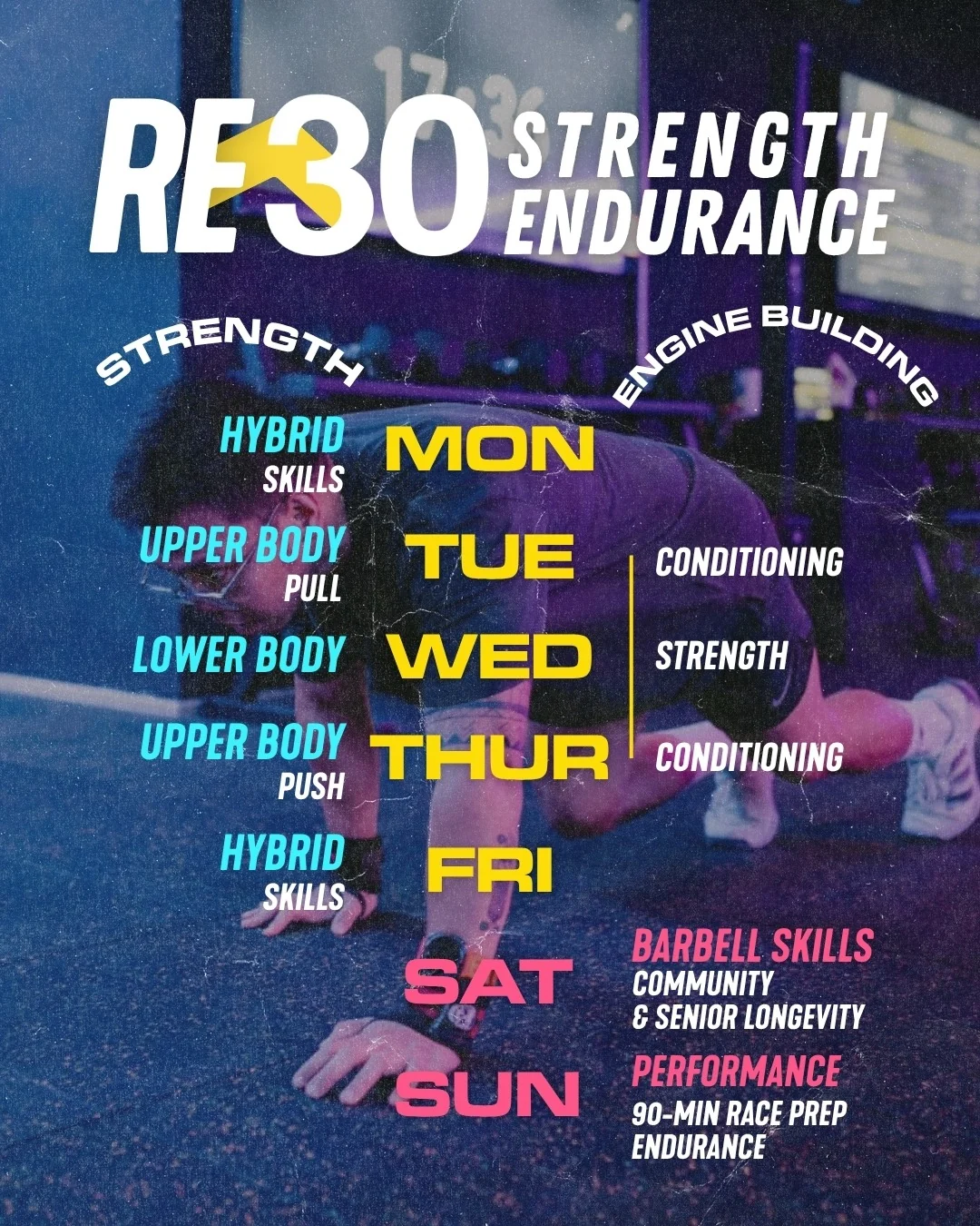RE30 October programme schedule, Monday through Sunday